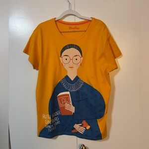 NWOT Piccolina Ruth Bader Ginsburg RBG Trailblazer Graphic Tee Adult XL Yellow